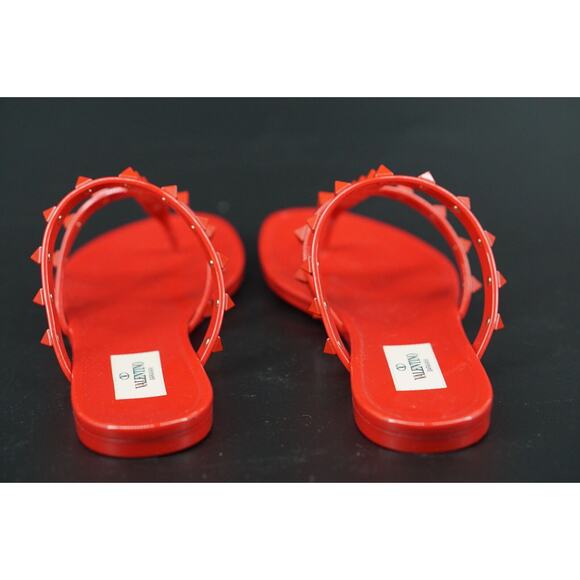 Valentino Rockstud Gladiator Thong Jelly PVC Sandals SZ 36 New Red Rosso $495 - Picture 11 of 11